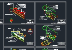 بسته جزئیات اتصال بالایی پله با ساختار و پوشش های متفاوت