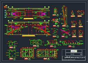 پلان، نما و جزئیات اجرای سازه کابلی در دهانه 30 متری