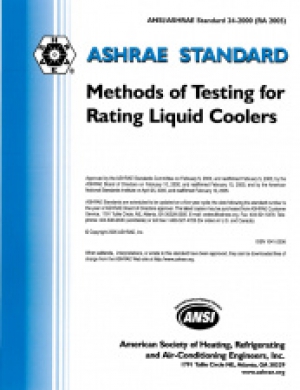 (ANSI/ASHRAE Standard 24-2000 (RA 2005 Method of Testing for Rating Liquid Coolers