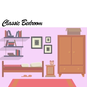 مجموعه دکوراسیون داخلی اتاق خواب دختر بچه به سبک کلاسیک